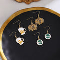 Creative Oktoberfest Beer Mug Bottle Cap Barrel Enamel Alloy Fun Personality Drop Earrings view 1