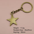 Metal Five-Point Star Keychain Bag Charm Gift view 2