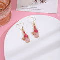 Women's Cute Western Pink Enamel Alloy Cowboy Hat Boot Bottle Disco Ball Cowgirl Drop Earrings view 4