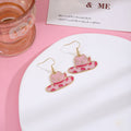 Women's Cute Western Pink Enamel Alloy Cowboy Hat Boot Bottle Disco Ball Cowgirl Drop Earrings view 3