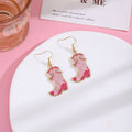 Women's Cute Western Pink Enamel Alloy Cowboy Hat Boot Bottle Disco Ball Cowgirl Drop Earrings view 2