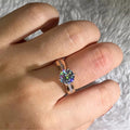 Classic Elegant Zircon Inlaid Ring For Women Shiny Engagement Wedding Single Jewelry view 3