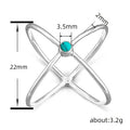 Minimalist Geometric Cross Hoop Ring For Women, Trendy Daily Matching Fashion Jewelry Accessory view 4