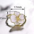 Pastoral Camellia Flower Ring For Women, Micro Paved Zircon Floral Fashion Jewelry view 4