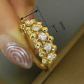 Round Zircon Inlaid Ring For Women, French Sweet Elegant Design Daily Fashion Single Ring view 4
