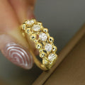Round Zircon Inlaid Ring For Women, French Sweet Elegant Design Daily Fashion Single Ring view 5