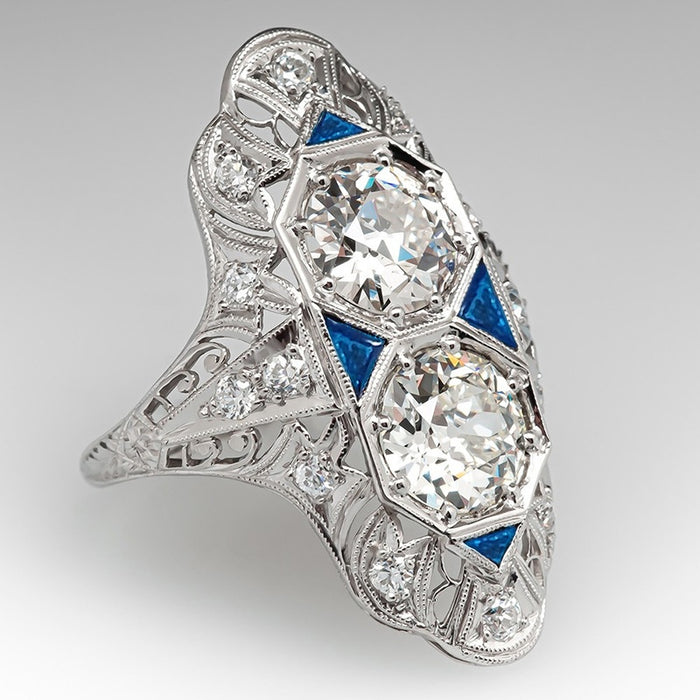 Classic Luxury Geometric Ring For Women, Zircon Inlaid Banquet Fashion Single Finger Ring