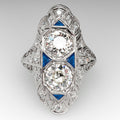 Classic Luxury Geometric Ring For Women, Zircon Inlaid Banquet Fashion Single Finger Ring view 3