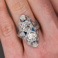 Classic Luxury Geometric Ring For Women, Zircon Inlaid Banquet Fashion Single Finger Ring view 2