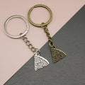 Metal Pizza Slice Keychain Fun Food Bag Charm Gift view 1