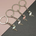 Metal Enamel Flamingo Keychain For Summer Bag Charm view 1