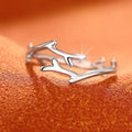 Women's Minimalist Branch Open Ring, Classic Adjustable Statement Finger Ring For Fashion Styling view 2
