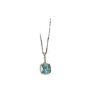 Elegant Copper Sea Blue Rhinestone Geometric Pendant Necklace for Women view 5