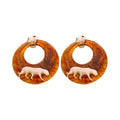 Retro Maillard Gradient Tiger Resin Geometric Drop Earrings With Silver Posts view 5