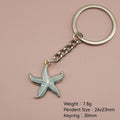 Zinc Alloy Enamel Starfish Keychain Bag Charm Key Ring Gift view 2
