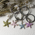 Zinc Alloy Enamel Starfish Keychain Bag Charm Key Ring Gift view 3
