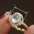 European Elegant Women's Ring, Micro Pave Zircon Imitation Moonstone Fashion Jewelry view 4