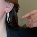 Copper Zircon Gourd Earrings For Women New Chinese Hollow Geometric Light Luxury Designer Style view 3