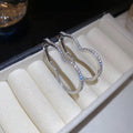 Copper Zircon Gourd Earrings For Women New Chinese Hollow Geometric Light Luxury Designer Style view 2