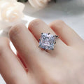 Women's Square Zircon Ring With Multi Prong Setting, Sparkling Wedding Banquet Fashion Jewelry view 2