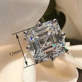 Women's Square Zircon Ring With Multi Prong Setting, Sparkling Wedding Banquet Fashion Jewelry view 4