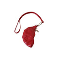 Y2K Faux Leather Croissant Bag Sweater Necklace For Women, Geometric Ring Pendant Accessory view 5