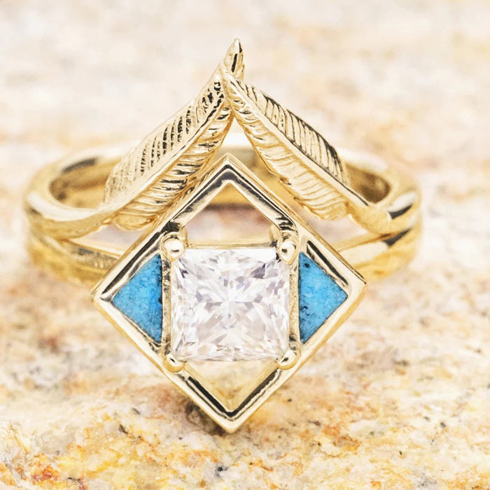 Bohemian Geometric Leaf Zircon Inlaid Ring For Women, European Style Fashion Single Ring