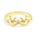 Minimalist Vine Leaf Zircon Ring For Women, Fresh Sweet Style Fashion Finger Jewelry view 5