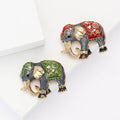Vintage Enamel Alloy Elephant Brooch Pin For Suit Lapels view 1