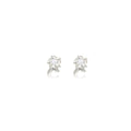 Elegant Korean Leaf Crystal Rhinestone Pearl Stud Earrings for Women Sweet Luxury Silver Needle Earrings view 5