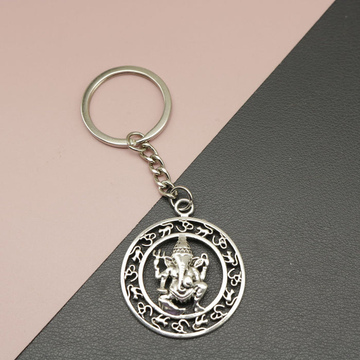 Zinc Alloy Elephant God Keychain Ethnic Bag Charm Gift