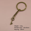 Zinc Alloy Key Shape Keychain Bag Charm Gift Key Ring view 2