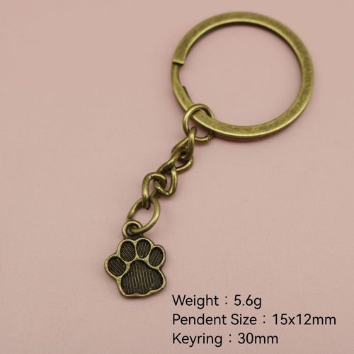 Metal Footprint Shape Keychain Gift Key Ring