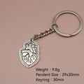 Metal Brain And Lungs Keychain Bag Charm Gift view 2
