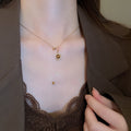 Tiger Eye Sunflower Pendant Necklace Light Luxury Vintage Floral Collarbone Chain Jewelry view 2