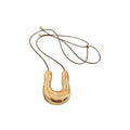 Adjustable Copper Irregular U Shaped Pendant Necklace Geometric Line Light Luxury Collarbone Jewelry view 5