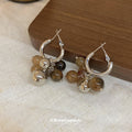 Chic Y2K Gradient Resin Ball Drop Earrings With Silver Pin Geometric Ring Design For Women view 2