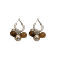 Chic Y2K Gradient Resin Ball Drop Earrings With Silver Pin Geometric Ring Design For Women view 5