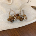 Chic Y2K Gradient Resin Ball Drop Earrings With Silver Pin Geometric Ring Design For Women view 4