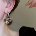 Chic Y2K Gradient Resin Ball Drop Earrings With Silver Pin Geometric Ring Design For Women view 3