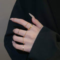 Simple Plain Band Couple Ring Set In Gold Silver Tone view 4