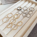 Simple Plain Band Couple Ring Set In Gold Silver Tone view 2