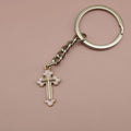 Zinc Alloy Oil Drip Cross Keychain Bag Charm Gift view 6