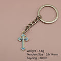 Zinc Alloy Oil Drip Cross Keychain Bag Charm Gift view 2