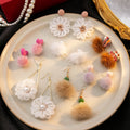 Elegant Plush Pom Pom Heart Geometric Faux Pearl Rhinestone Acrylic Alloy Stud Drop Earrings view 3