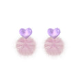 Elegant Plush Pom Pom Heart Geometric Faux Pearl Rhinestone Acrylic Alloy Stud Drop Earrings view 5