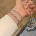 Light Luxury Korean Style Half Round Rhinestone Copper Plastic Bangle For Women view 2