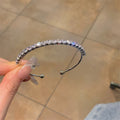 Light Luxury Korean Style Half Round Rhinestone Copper Plastic Bangle For Women view 3