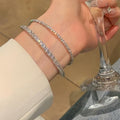 Light Luxury Korean Style Half Round Rhinestone Copper Plastic Bangle For Women view 4