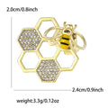 Copper Zircon Rotating Honeycomb Bee Brooch Pin For Women view 4